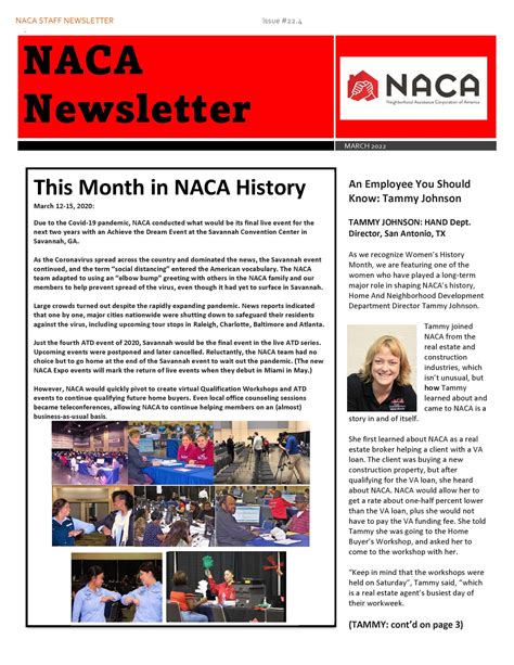 NACA Newsletter for March 2022 | NACA