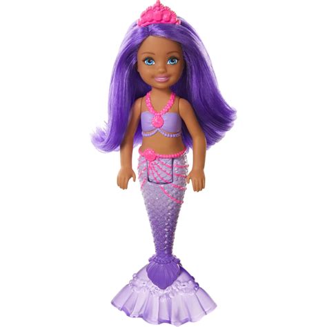 Buy Barbie Dreamtopia Chelsea Mermaid Doll, 6.5-Inch With Purple Hair ...