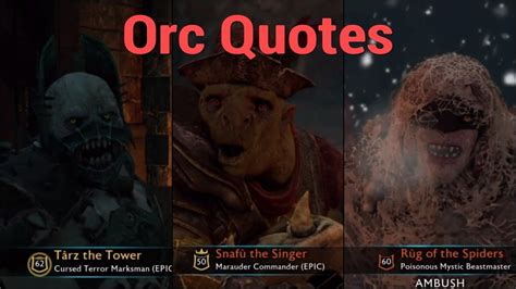 Interesting Orc Quotes - Shadow of War - YouTube