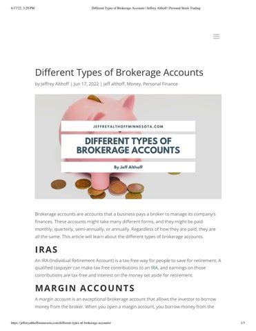 Different Types of Brokerage Accounts | Jeff Althoff Hunting by Jeffrey ...