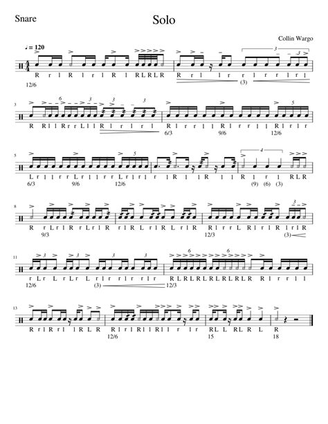 Snare Solo Sheet music for Percussion | Download free in PDF or MIDI ...