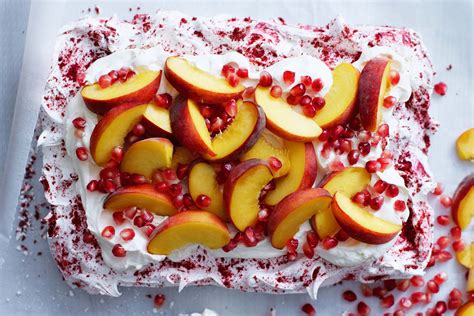 Peach and Pomegranate Pavlova recipe | Epicurious.com