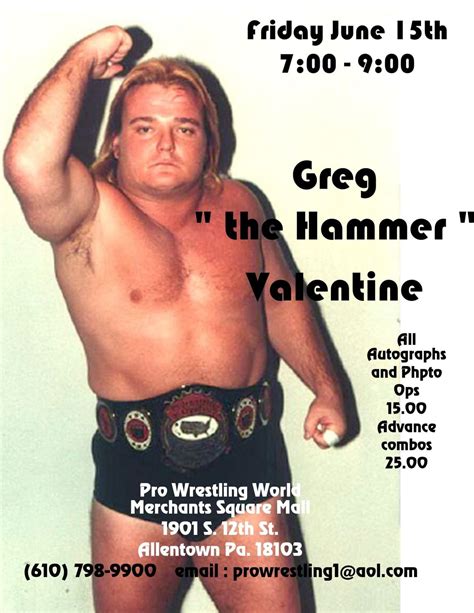 Greg 'The Hammer' Valentine, former World Wrestling Entertainment star ...