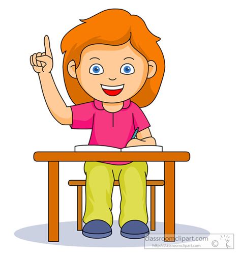 School Clipart - student_raising_hand - Classroom Clipart