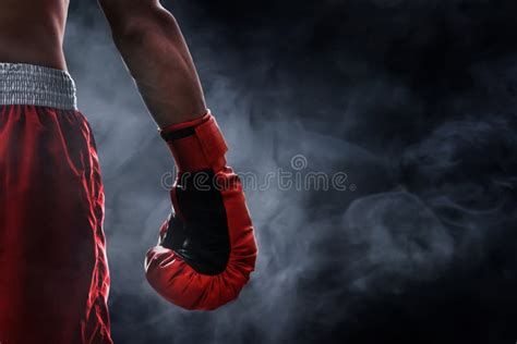 Red Boxing Glove On Smoke Backgrounds Stock Photo - Image of action, competition: 121925790