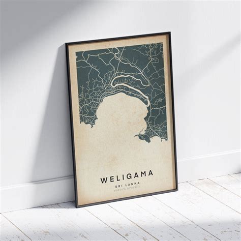 WELIGAMA MAP poster - Retro Map Art Print of Sri Lanka – MyRetroposter