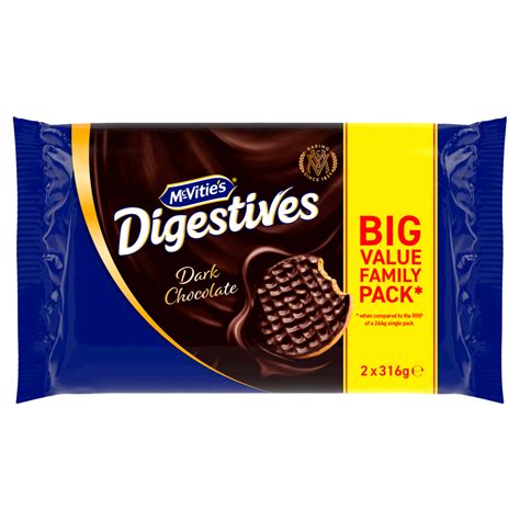 McVitie's Digestives Dark Chocolate 2 x 316g