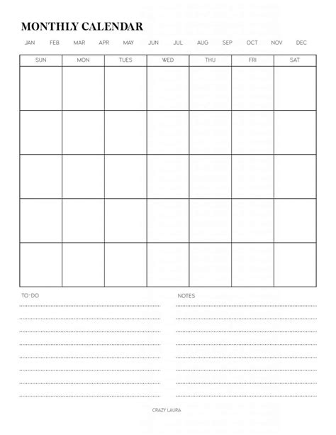 Free Monthly Calendar Overview Printable & Blank Version | Study planner printable, Monthly ...