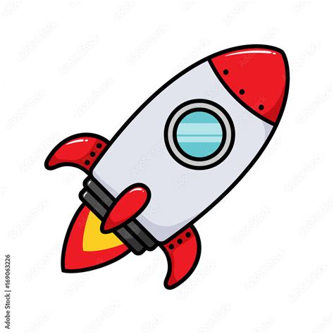 Cartoon Rocket Ship Vector Illustration Stock Vector | Adobe Stock