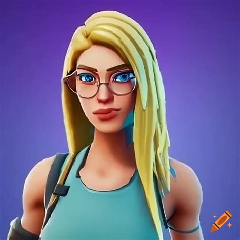 Blonde-haired fortnite character with glasses on Craiyon