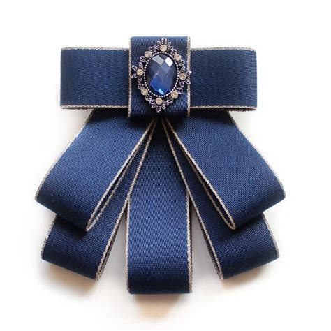 Fashion Ribbon Bow Tie Rhinestone Crystal Brooch Pin Luxury Wedding ...