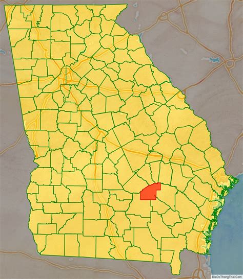 Map of Jeff Davis County, Georgia - Thong Thai Real