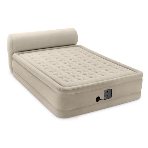 (Old Version) Intex Queen 18 inch Dura-Beam Ultra Plush Headboard Airbed Mattress with Internal ...