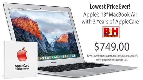 Lowest Price Ever: Apple's 13" MacBook Air with free AppleCare for $749 ...