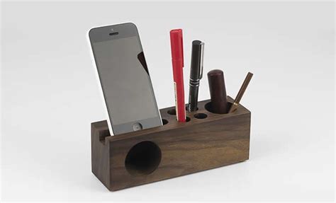 Wooden Speaker Sound Amplifier iPhone SmartPhone Stand Dock With Pen Holder | Wood speakers ...