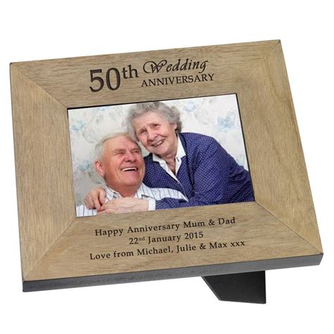 50th golden wedding anniversary personalised frame by chalk & cheese | notonthehighstreet.com