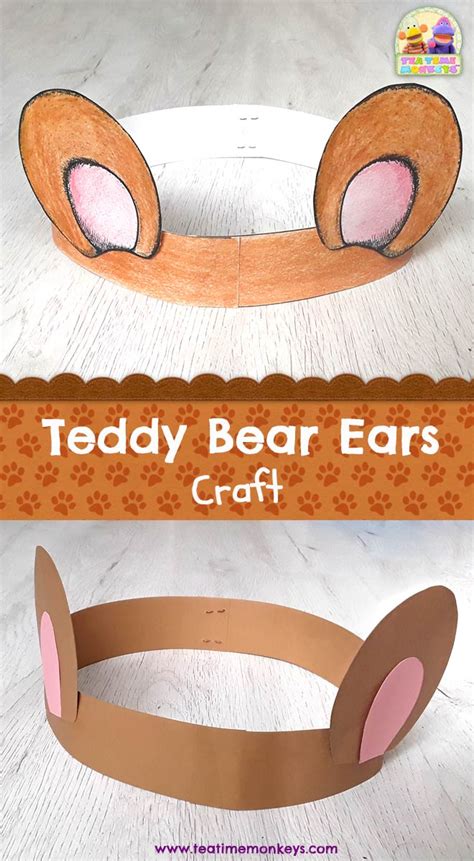 Teddy Bear Ears Craft - Tea Time Monkeys | Bear crafts preschool, Teddy bear day, Teddy bear ...