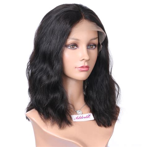 360 Lace Frontal Wigs Brazilian Hair Natural Color Natural Wavy Bob Wig