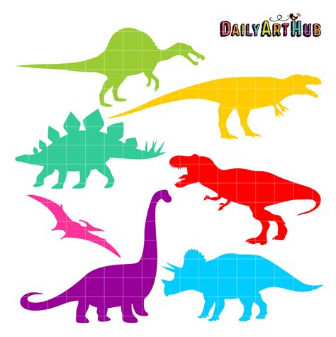 Dino Silhouettes Clip Art Set – Daily Art Hub – Free Clip Art Everyday