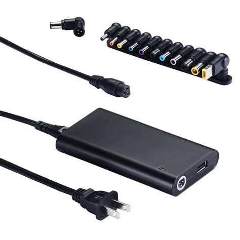 Universal Laptop Charger 90W Slim AC Adapter Multi Tips Power Cord 15 20V Notebook & 5V Devices ...