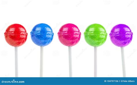 Five lollipops stock photo. Image of isolated, childhood - 104797156