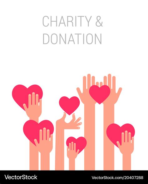 Charity giving and donation poster template Vector Image