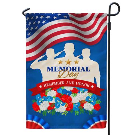 Remember And Honor Memorial Day Garden Flag | 365Canvas