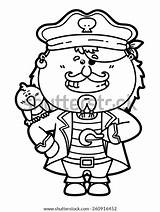 Funny Pirate Coloring Page Vector Illustration Stock Royalty  sketch template