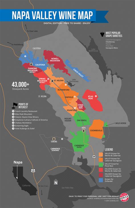 A Simple Guide To Napa Wine (Map) | Wine Folly - California Wine ...