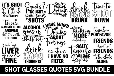 Shot Glasses Quotes SVG Bundle Graphic by Buysvgbundles · Creative Fabrica