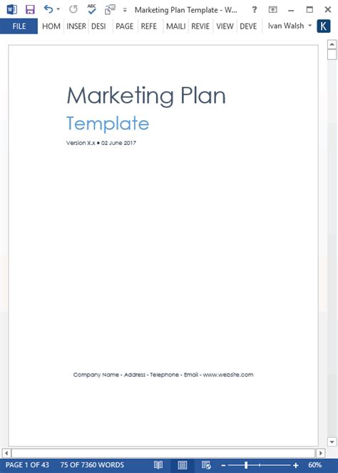 Marketing Plan Templates (5 x Word + 10 Excel Spreadsheets) – Templates ...