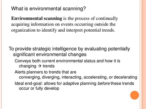 Environmental scanning