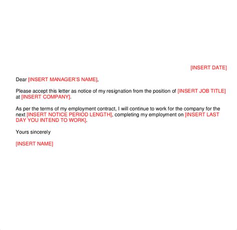 12+ Short Notice Resignation Letters - Free PDF, DOC Format Downloads ...