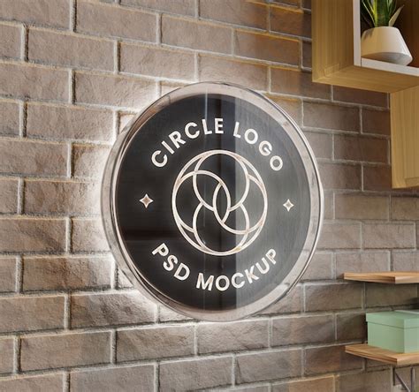 Premium PSD | Circle logo mockup design