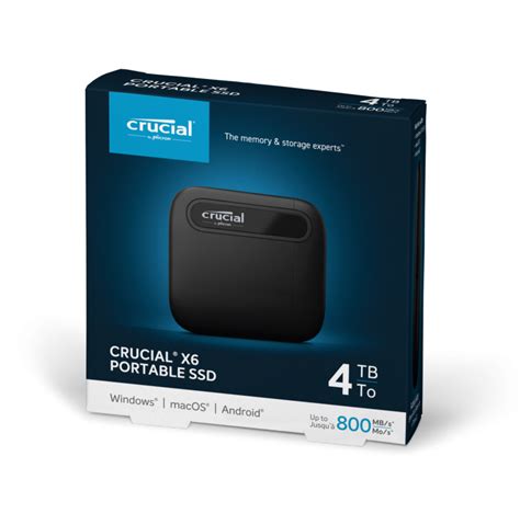 Ổ cứng di động 4TB External SSD Crucial X6 USB 3.2 Gen 2 Type-C ...