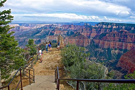 Walkway Out on Point Imperial at 8803 Feet on North Rim of Grand Canyon ...