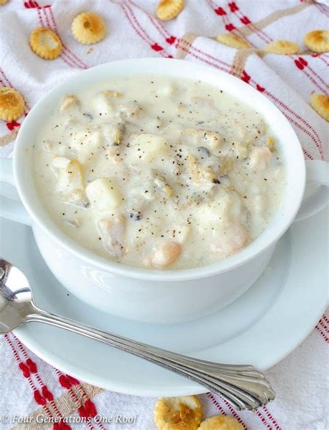 Crockpot Clam Chowder Recipe | Four Generations One Roof | Recipe ...