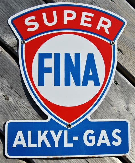 Antique Super Fina Akyl Gas Porcelain Sign (Vintage 1957 Gas & Oil Advertising Sign) | Old gas ...