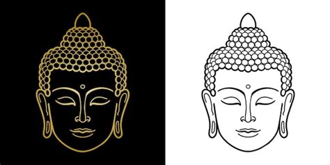 Premium Vector | Outline Buddha Head set Minimalistic print for textile ...