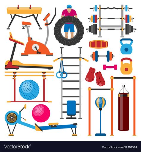 Sport gym equipment Royalty Free Vector Image - VectorStock