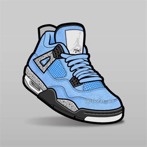 Air Jordan 4 'UNC' Sneaker Art