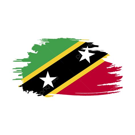 Saint Kitts And Nevis Flag Stylized On White Transparent Background ...