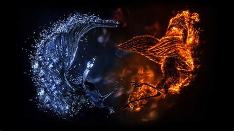 HD wallpaper: Fire Fist vs Water Fist HD Wallpaper, red and blue fists ...