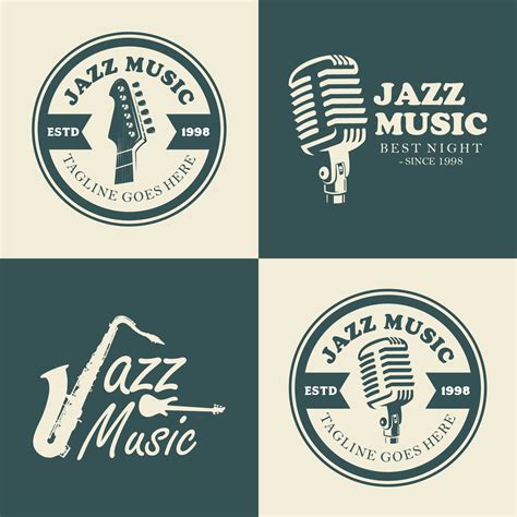 Jazz music party logo and badge design. 7993806 Vector Art at Vecteezy