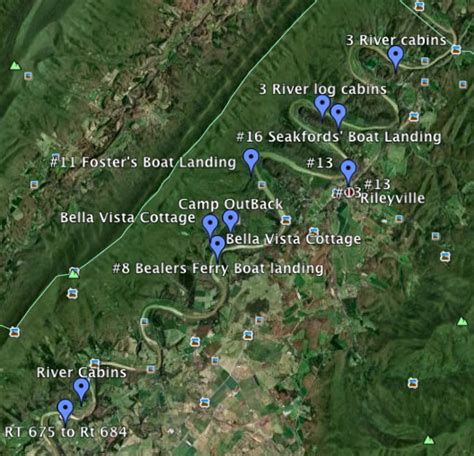 Google Map of SRO & cabins – Canoe, Kayak, Tubing, Camp the Shenandoah River in Luray, VA ...