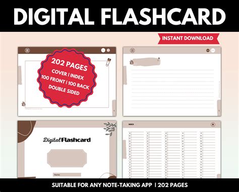 INDEX CARDS Pdf FLASHCARDS Student Note Taking Templates - Etsy