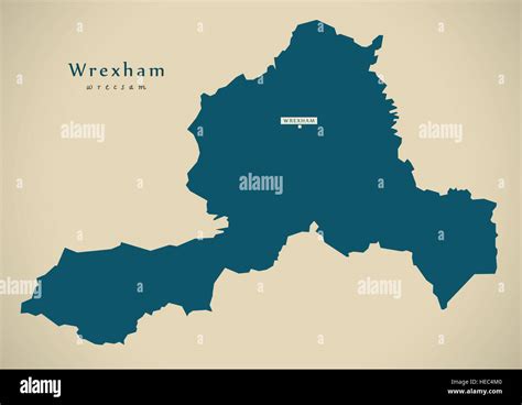 Modern Map - Wrexham Wales UK illustration Stock Photo - Alamy