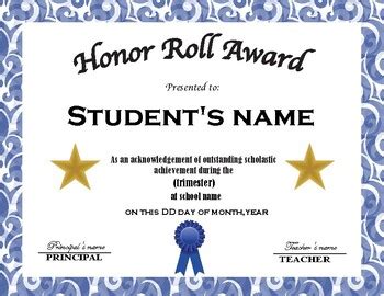 Honor Roll Award Certificates, 8-1/2 X 11, 30/Pack | ubicaciondepersonas.cdmx.gob.mx