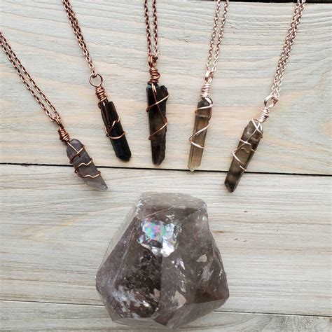 Smoky Quartz Necklace Smoky Quartz Pendant Raw Smoky Quartz | Etsy