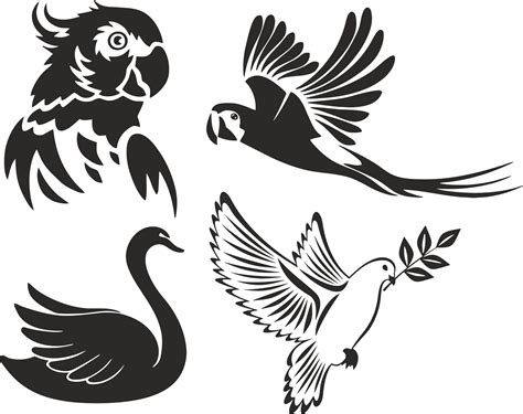 Birds Stencils Free Vector cdr Download - 3axis.co